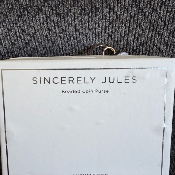 Sincerely Jules Beaded French bulldog Dog print Keychain Pouch -NWT - Picture 3 of 5